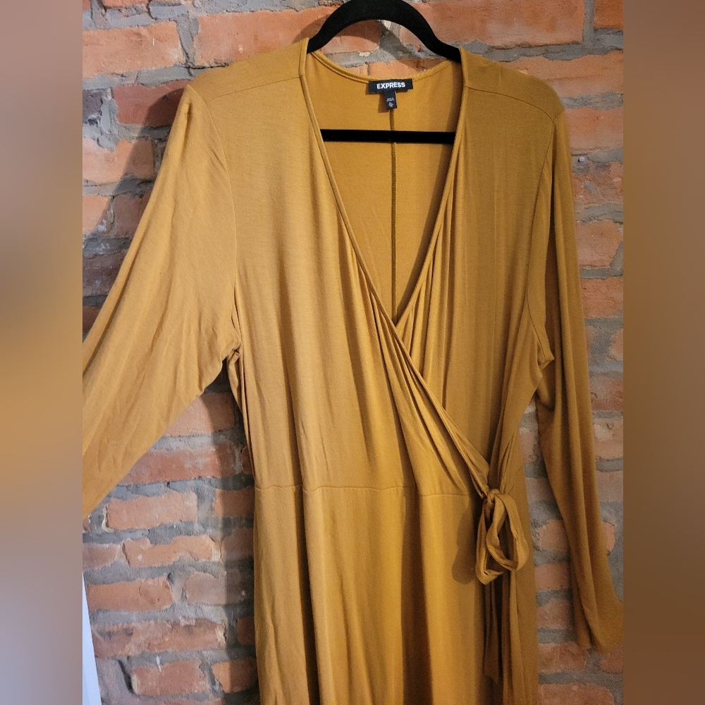 EXPRESS maxi dress mustard and army green